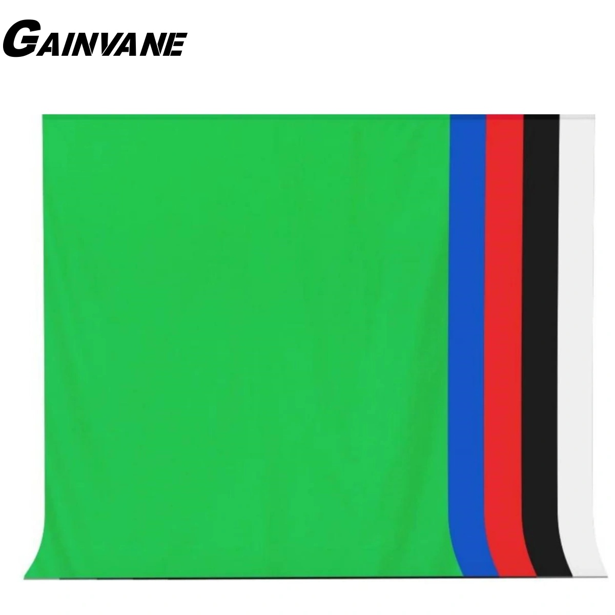 Green Screen Collapsible - Tło fotograficzne GAINVANE, biało-czarno-zielone, bawełniane, tekstylne,