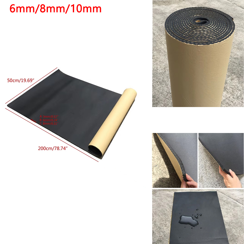 Sound Dampening Foam - 1 Rolka 200cmx50cm 6mm/8mm/10mm Samoprzylepne Arkusze