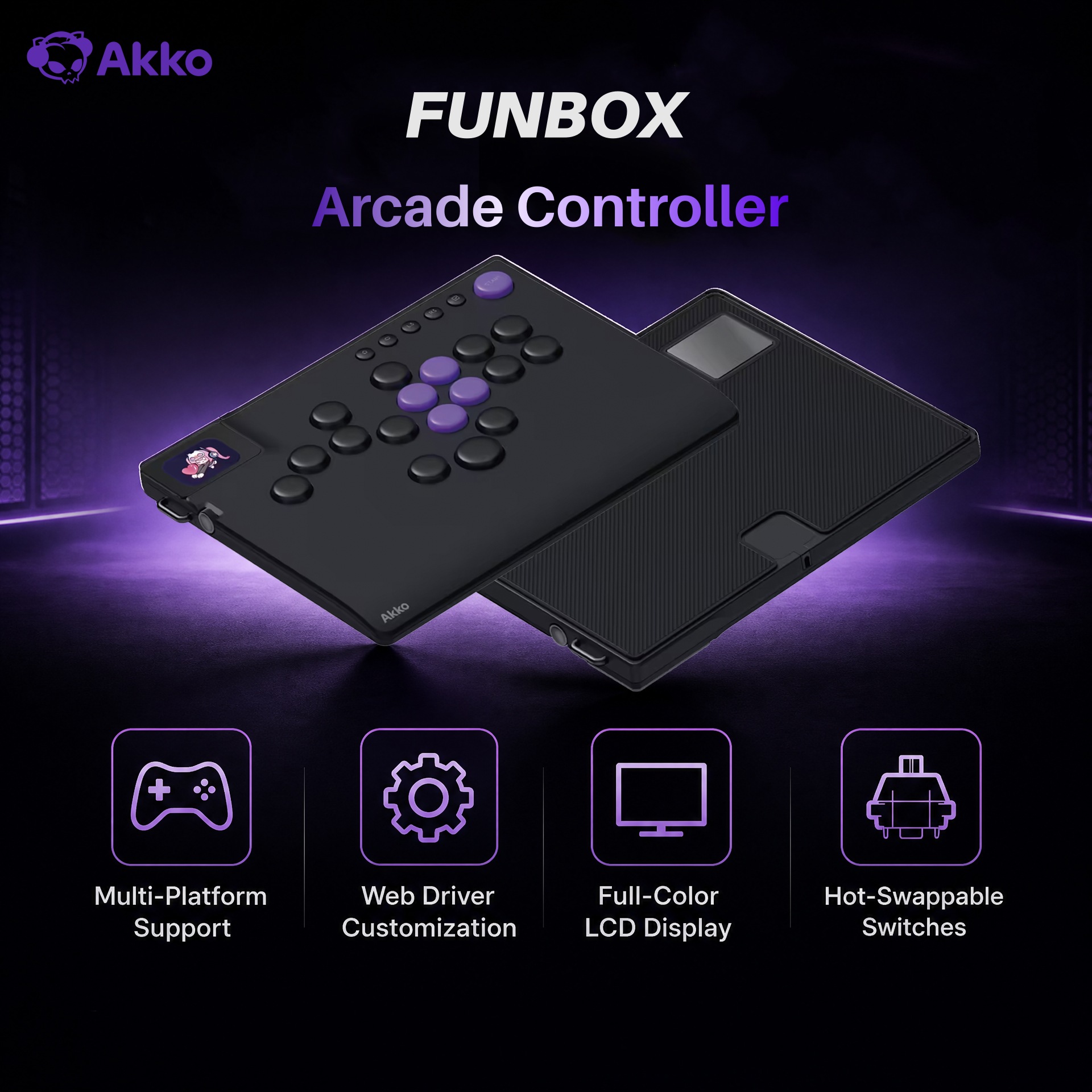 Esports Gaming Controller - Akko FUNBOX Magnetyczny kontroler arcade bez